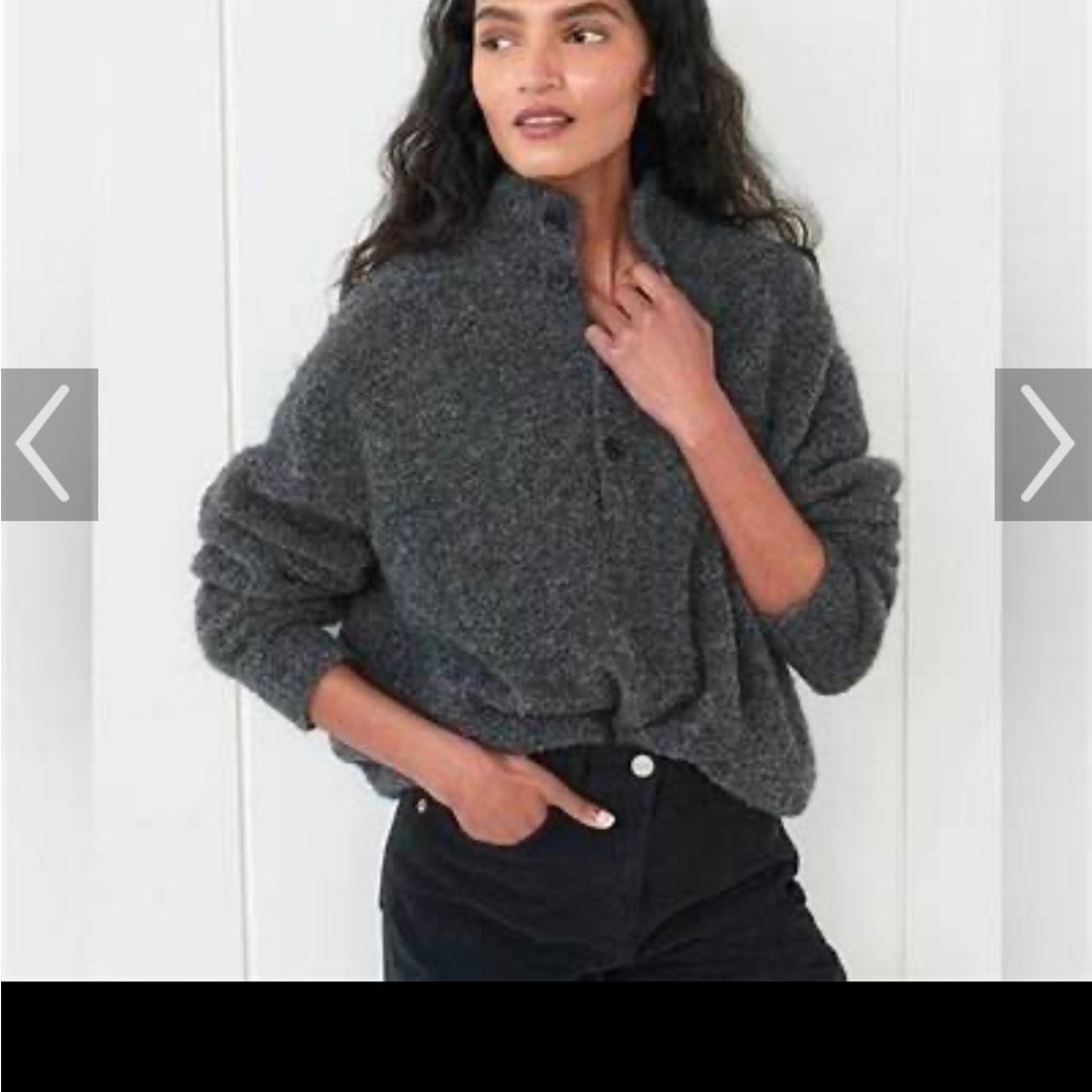 Women's Charcoal Grey Button-Up Jacket